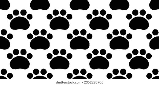 bear polar paw seamless pattern dog footprint cat kitten fluffy french bulldog vector puppy pet toy breed cartoon doodle gift wrapping paper tile background repeat wallpaper illustration design black 