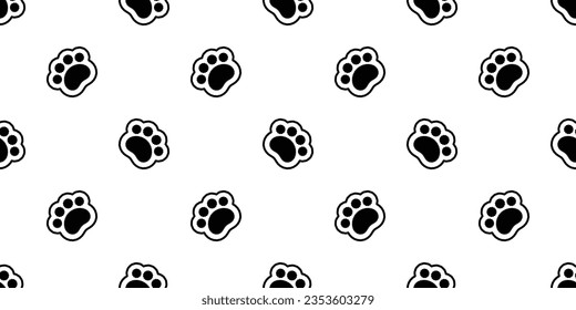 bear polar paw seamless pattern dog footprint cat kitten fluffy vector puppy french bulldog toy breed cartoon doodle gift wrapping paper tile background repeat wallpaper illustration design black isol