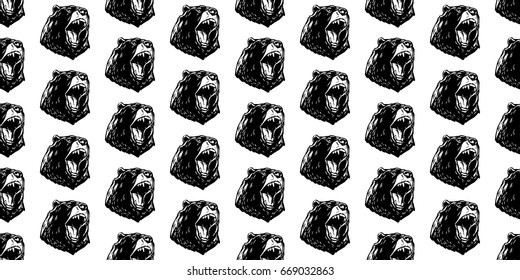 Bear Polar Bear scream Seamless Pattern wallpaper background