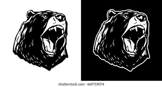 Bear Polar Bear scream vector illustration