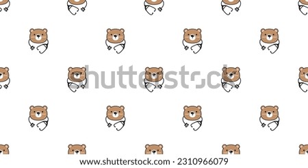 bear polar seamless pattern doctor hospital stethoscope teddy cartoon vector tile background gift wrapping paper repeat wallpaper scarf isolated doodle illustration design