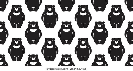 bear polar seamless pattern fat teddy doll yellow pastel color vector pet doodle cartoon scarf isolated gift wrapping paper tile background repeat wallpaper illustration design
