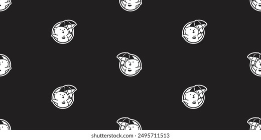 bear polar seamless pattern umbrella circle round vector teddy pet doodle cartoon gift wrapping paper polka dot tile background repeat wallpaper illustration scarf isolated design