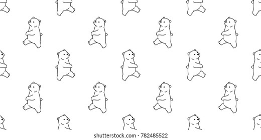Bear polar bear seamless pattern vector isolated background wallpaper white