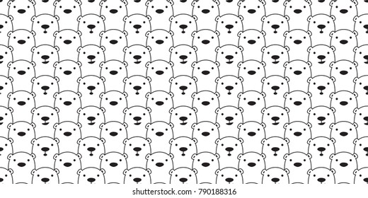 Bear Polar Bear Seamless Pattern vector wallpaper background isolated white