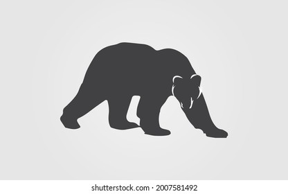 Bear or polar bear silhouette flat vector icon for animal wildlife apps and websites
