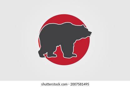 Bear or polar bear silhouette flat vector icon for animal wildlife apps and websites