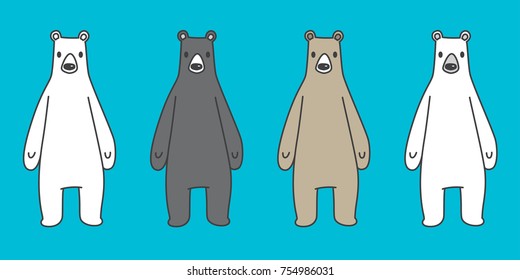 Bear polar bear teddy doodle vector illustration cartoon