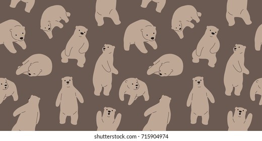 Bear polar bear teddy vector doodle seamless pattern wallpaper background illustration