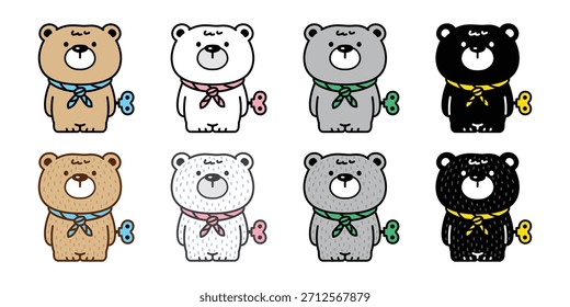 Oso de juguete polar terminar muñeca personaje de dibujos animados símbolo