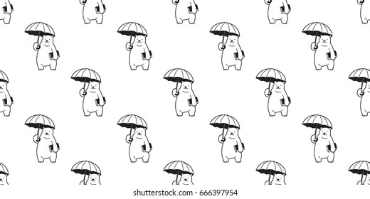 Bear Polar Bear umbrella Seamless Pattern wallpaper background