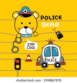 Bear Policeman Funny Animal Vector Stock Vector (Royalty Free ...