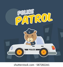 Bear Taxi Driver City Cartoon Vector Stock Vector (Royalty Free ...