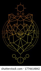 A bear polygonal line art. Can be used for basic design or an ornament to make your design more beautiful.