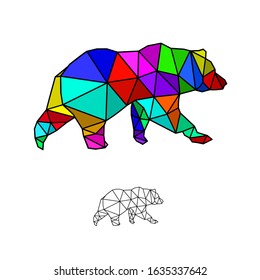 Bear polygonal pop art editable eps design