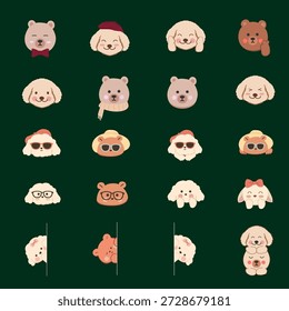ilustração vetor bonito poodle urso