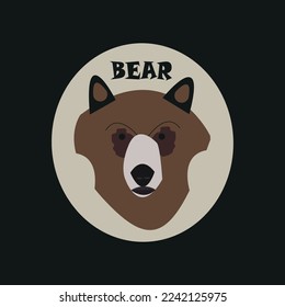 bear portrait colorful t-shirt design,poster, print, postcard,Coffee mug other uses