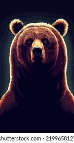 bear portrait, part of home interior