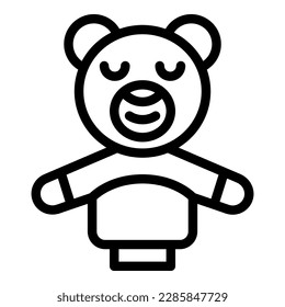 Bear puppet icon outline vector. Show toy. Stage play
