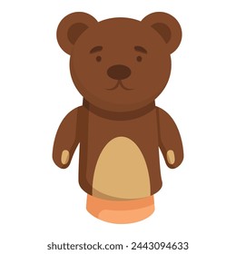 Bear puppet toy icon cartoon vector. Sad actor marionette. Happy performance