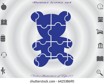 Bear puzzle icon, vector illustration eps10
