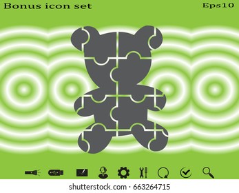Bear puzzle icon, vector illustration eps10