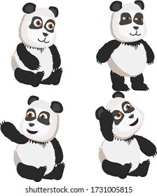Сute bear r Panda for animation. Animal for cartoon
