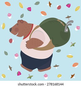 Bear and Rabbit go hiking with a backpack