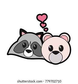 Bear and raccoon cartoon 