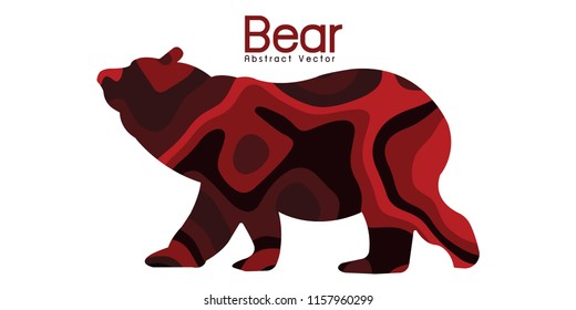 bear red style Abstract illustration vector,banner background