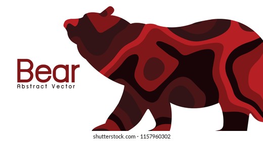 bear red style Abstract illustration vector,banner background