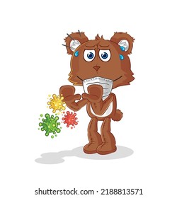 the bear refuse viruses cartoon. cartoon mascot vector