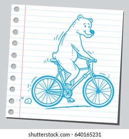 Bear riding a bicycle