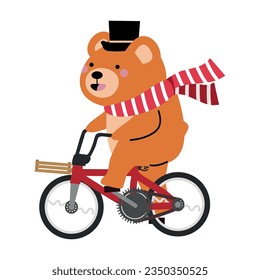 bear riding a bicycle  vector
