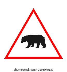 bear road sign design warning vector illustration