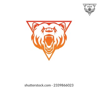 Bear Roar Gradient Illustration icon logo Design