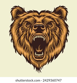 Bear roar head vector illustration