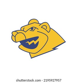 Bear roaring logo design simple modern.