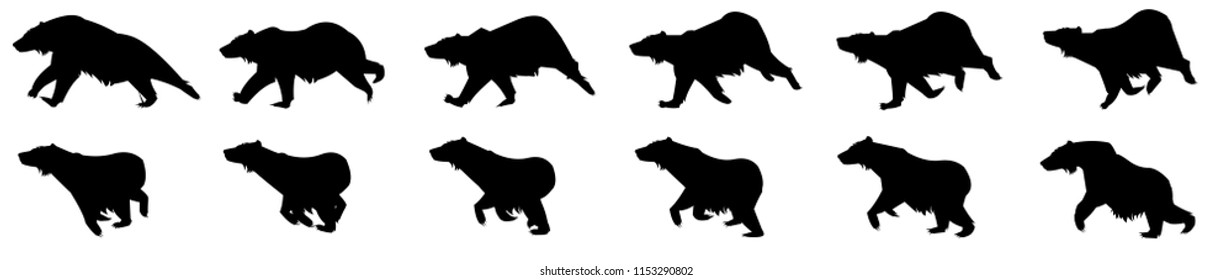 Bear Run Cycle Animation Sprite Sheet