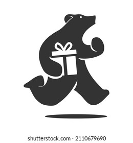 Bear Run Holding Package Icon Illustration Brand Identity