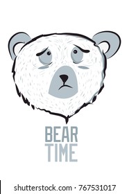 bear sad cute vector illustration poster