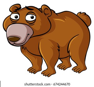 Bear with sad face illustration
