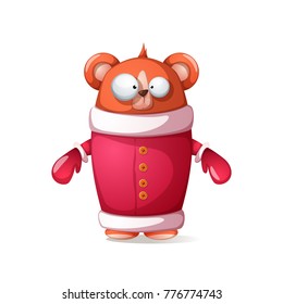 Bear - Santa Claus. Funny, cute illustration Vector eps 10
