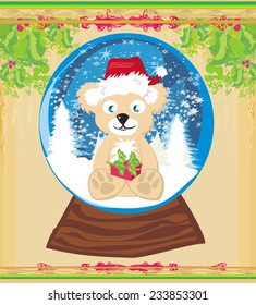 Bear in Santa Claus hat