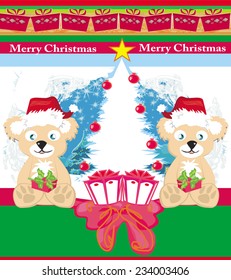 Bear in Santa Claus hat