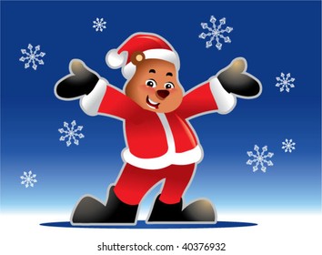 bear in santa costume