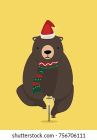 bear santa riding a bike