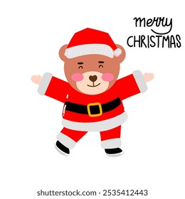 bear santaclaus cartoon character design element