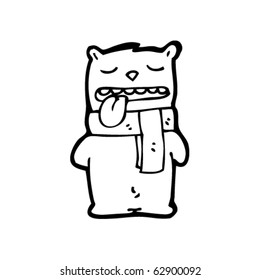 bear with scarf cartoon