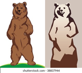 Bear. Schematically, generalized Illustration.